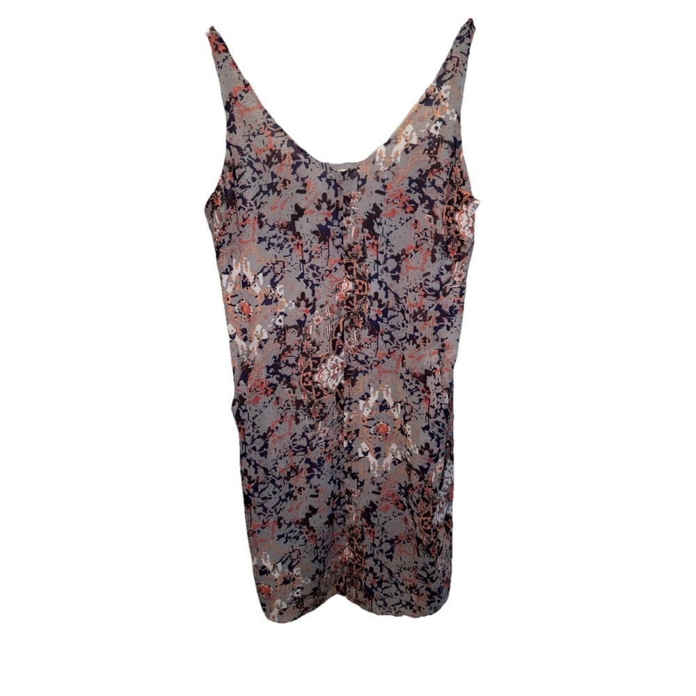 Cabi Multicolor Fresco Print Sleeveless‎ V Neck Mini Slip Dress M Flowy Beach